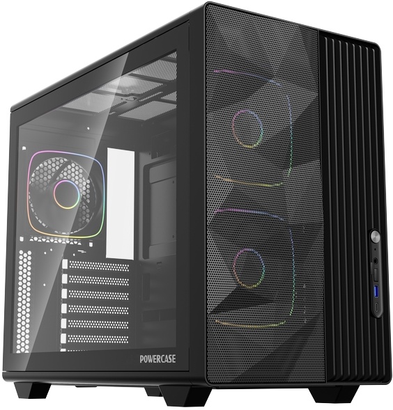 Корпус Powercase TX5 ARGB, TG, Type-C, 3x 120мм ARGB PWM Fans, чёрный, ATX (CTX5AB-A3)