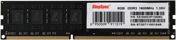 Модуль памяти DDR3L 8Gb 1600MHz Kingspec KS1600D3P13508G