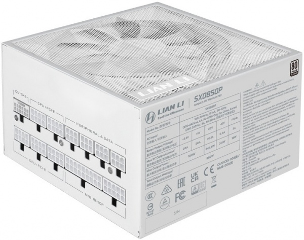 Блок питания 850w Lian Li SX0850P Platinum White G9P.SX0850P.W000.RU