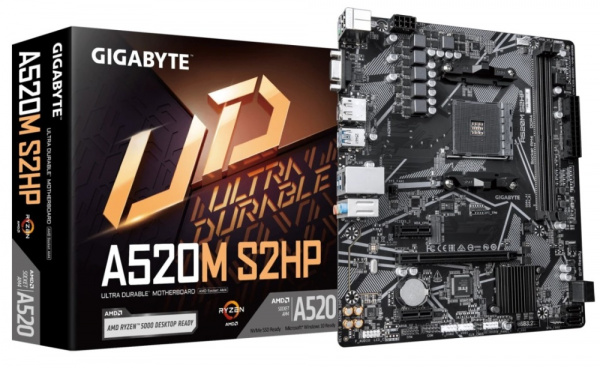 Материнская плата AM4 Gigabyte A520M S2HP