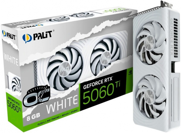 Видеокарта RTX5060Ti 8Gb Palit DUAL WHITE OC NE7506TU19P1-GB2062M BS