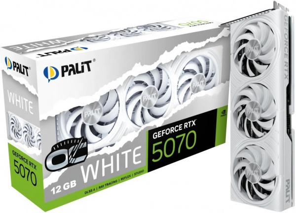 Видеокарта RTX5070 12Gb Palit WHITE OC NV NE75070U19K9-GB2050W BS