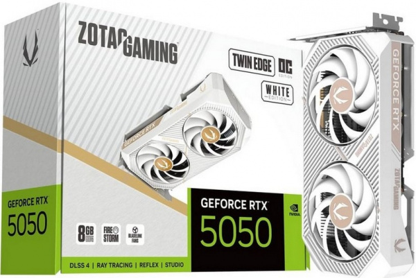 Видеокарта RTX5050 8Gb Zotac TWIN EDGE OC WHITE ZT-B50500Q-10M