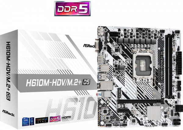 Материнская плата LGA1700 ASRock H610M-HDV/M.2+ DDR5