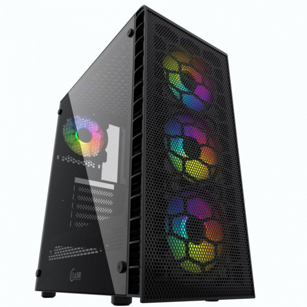 Корпус Powercase Mistral Z4C Mesh LED чёрный / CMIZ4C-L4