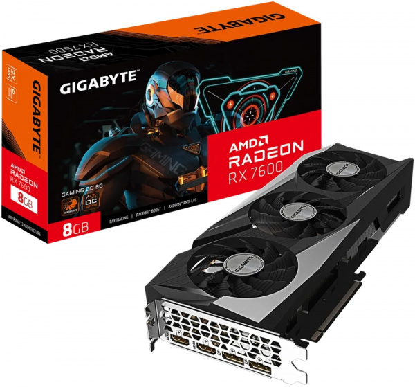 Видеокарта RX7600 8Gb Gigabyte GV-R76GAMING OC-8GD НК