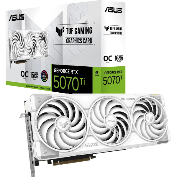 Видеокарта RTX5070Ti 16Gb Asus TUF-RTX5070TI-O16G-WHITE-GAMING