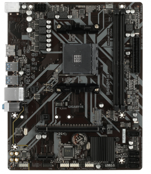 Материнская плата AM4 Gigabyte B450M K 2.0