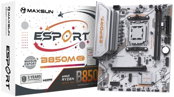 Материнская плата AM5 MaxSun MS-eSport B850M WIFI ICE