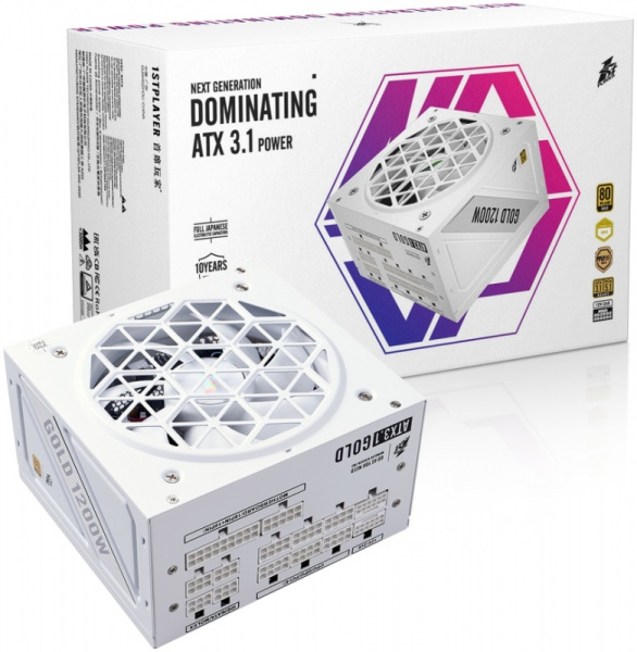 Блок питания 1200W 1STPLAYER NGDP HA-1200BA4-WH Gold 80 PLUS