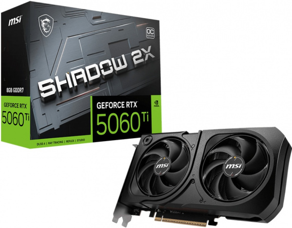 Видеокарта RTX5060Ti 8Gb MSI SHADOW 2X OC PLUS WBS