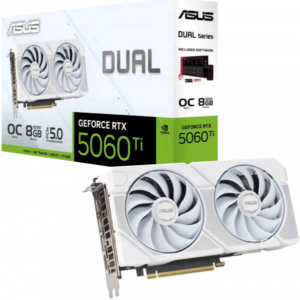 Видеокарта RTX5060Ti 8Gb ASUS DUAL-RTX5060TI-O8G-WHITE НК