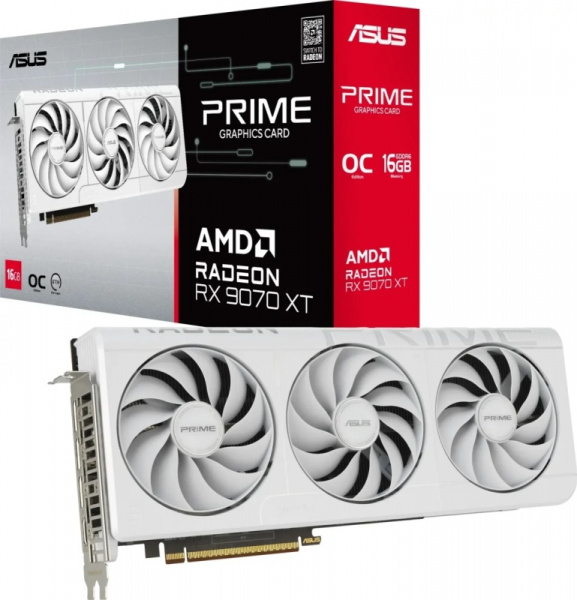 Видеокарта RX9070XT 16Gb Asus PRIME-RX9070XT-O16G-WHITE НК BS