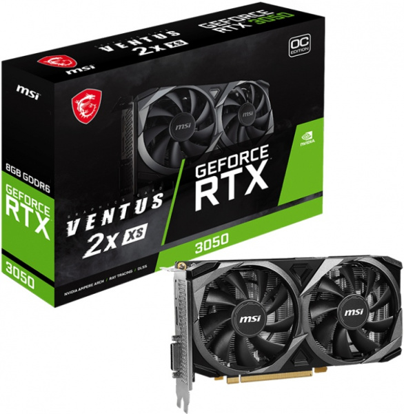 Видеокарта RTX3050 8Gb MSI VENTUS 2X XS OC BS