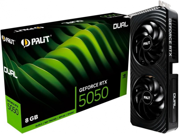 Видеокарта RTX5050 8Gb Palit DUAL NV NE65050019P1-GB2070D