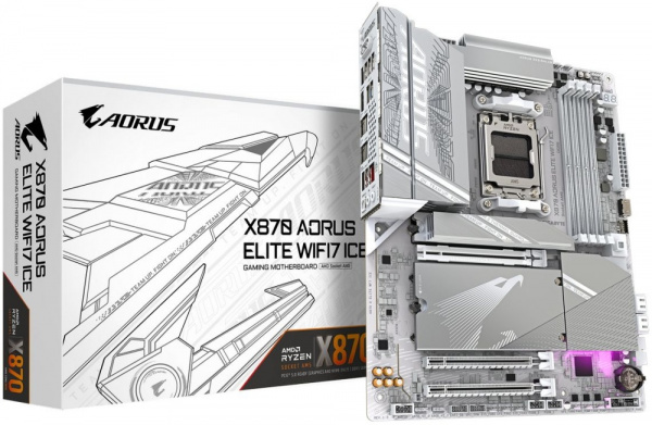Материнская плата AM5 GIGABYTE X870 AORUS ELITE WIFI7 ICE