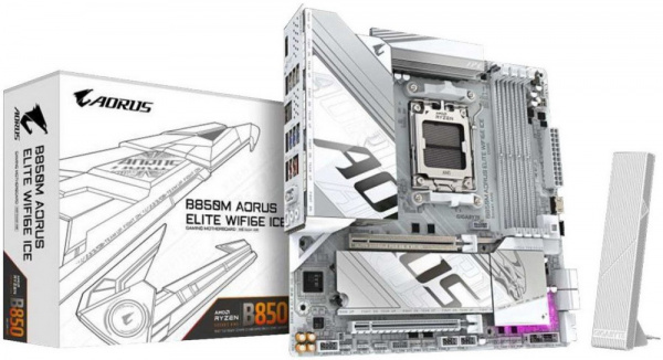 Материнская плата AM5 GIGABYTE B850M AORUS ELITE WIFI6E ICE
