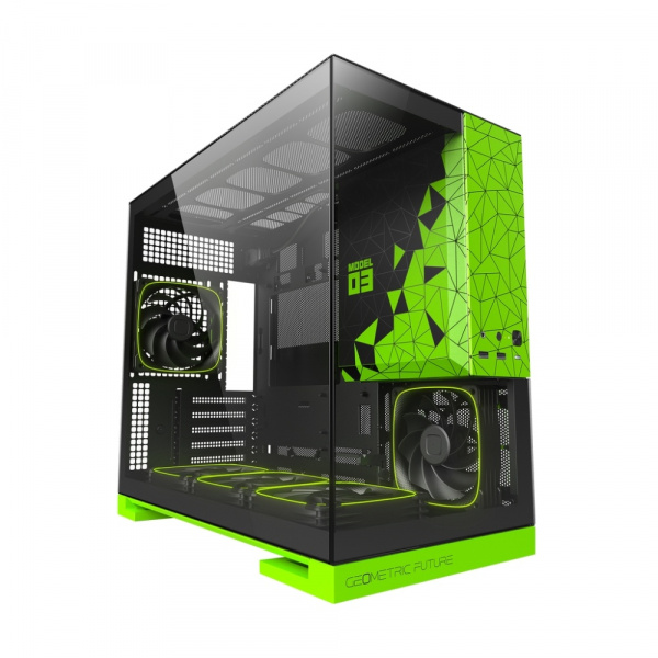 Корпус Geometric Future Model 3 Green with fans / mATX / 5x120mm ARGB fans / 1AM3NZGB00110