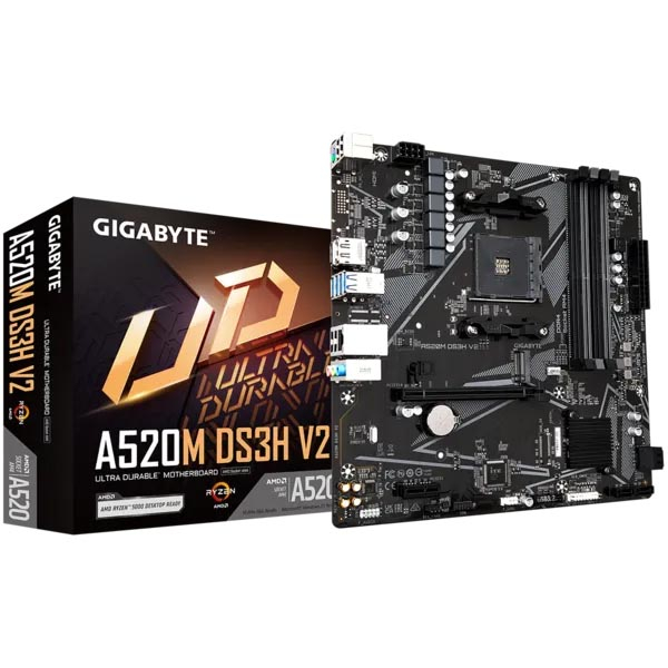Материнская плата AM4 Gigabyte A520M DS3H V2
