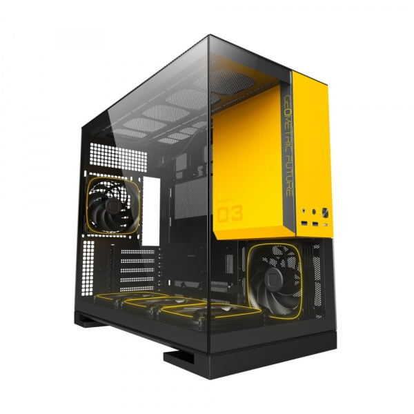 Корпус Geometric Future Model 3 Black Yellow with fans / mATX / 5x120mm ARGB fans / 1AM3NZBY00110