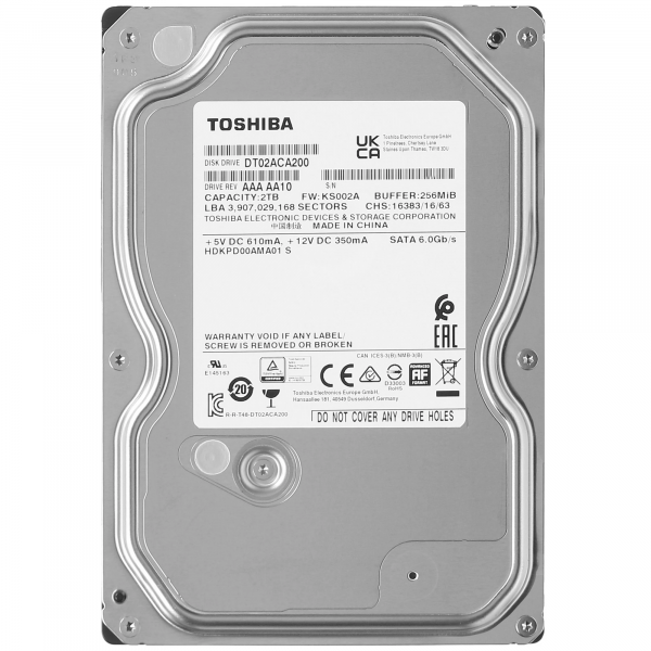 Жесткий диск HDD 3,5" SATA 2Tb Toshiba DT02ACA200 DT02 (7200rpm) 256Mb