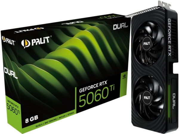 Видеокарта RTX5060Ti 8Gb Palit DUAL NE7506T019P1-GB2062D