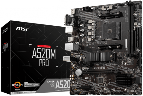 Материнская плата AM4 MSI A520M PRO BS
