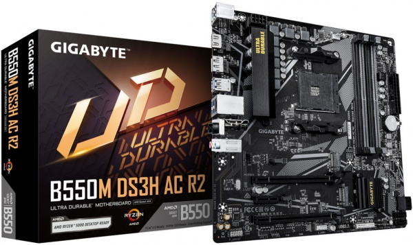 Материнская плата AM4 Gigabyte B550M DS3H AC R2