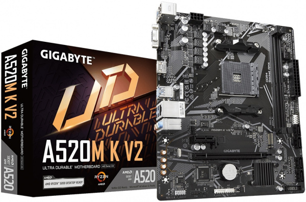 Материнская плата AM4 Gigabyte A520M K V2