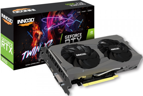 Видеокарта RTX3050 8Gb INNO3D TWIN X2 N30502-08D6-1711VA41