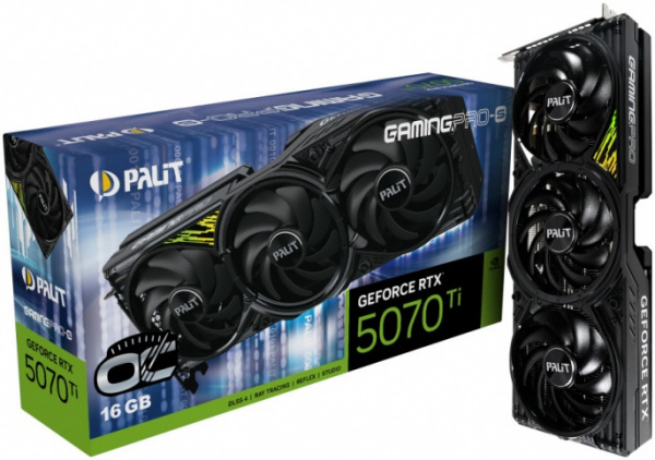 Видеокарта RTX5070Ti 16Gb Palit GAMINGPRO-S OC NE7507TS19T2-GB2031U