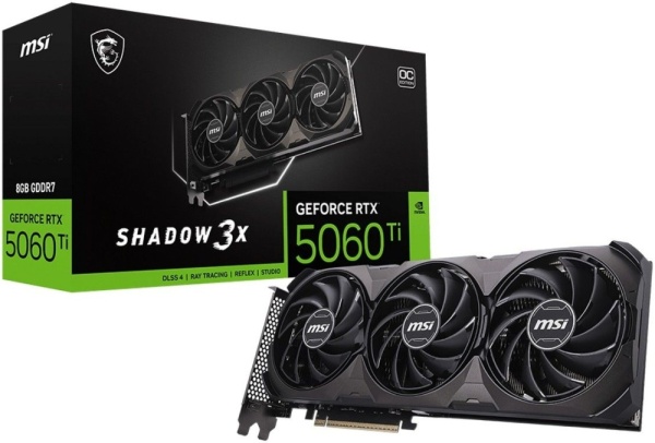 Видеокарта RTX5060Ti 8Gb MSI SHADOW 3X OC CLASSIC