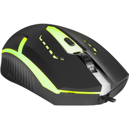 Мышь проводная Defender Flash MB-600L черный,4кнопки,7 цветов подсветки,800- 1200dpi