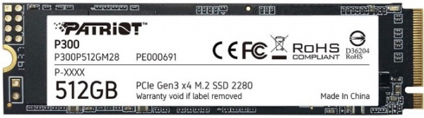 Накопитель SSD M.2 512Gb Patriot P300 P300P512GM28