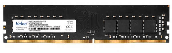 Модуль памяти DDR4 8GB 2666MHz Netac NTBSD4P26SP-08
