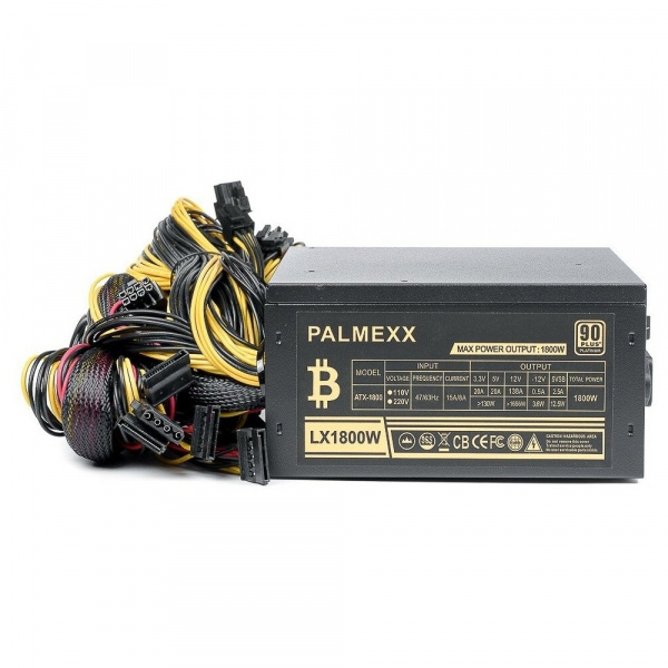Блок питания PALMEXX ATX 1800W ATX-1800 с кабелем 220V 13A