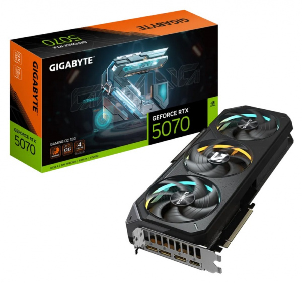 Видеокарта RTX5070 12Gb Gigabyte GV-N5070GAMING OC-12GD