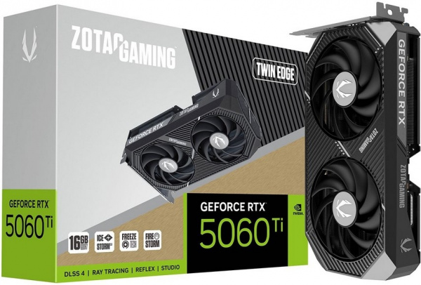 Видеокарта RTX5060Ti 16Gb Zotac Twin Edge ZT-B50620E-10M