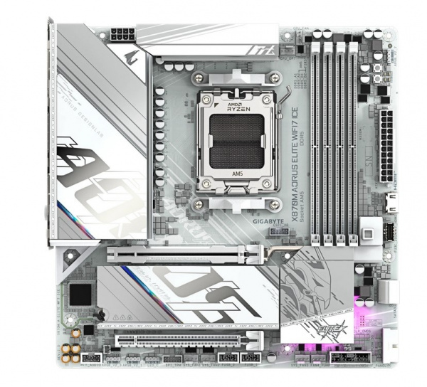 Материнская плата AM5 GIGABYTE X870M AORUS ELITE WIFI7 ICE