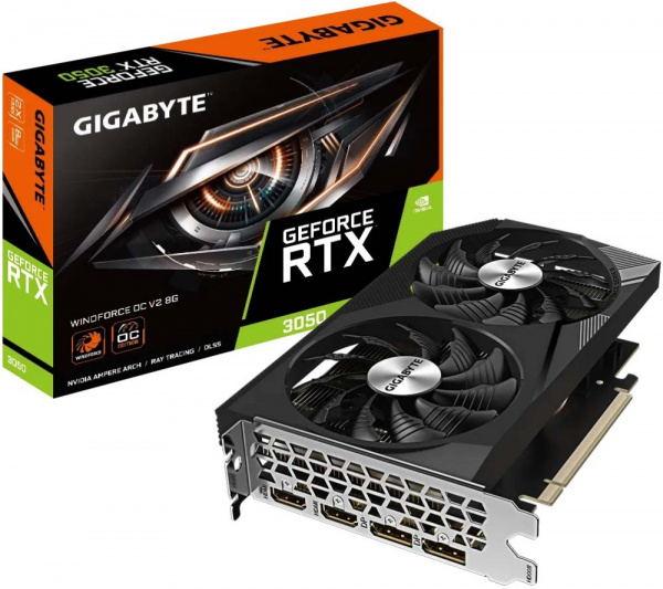 Видеокарта RTX3050 8Gb GIGABYTE GV-N3050WF2OCV2-8GD